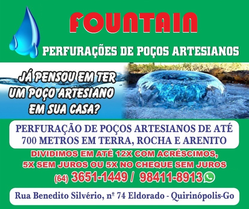 FOUNTAIN POÇOS ARTESIANOS EM QUIRINÓPOLIS