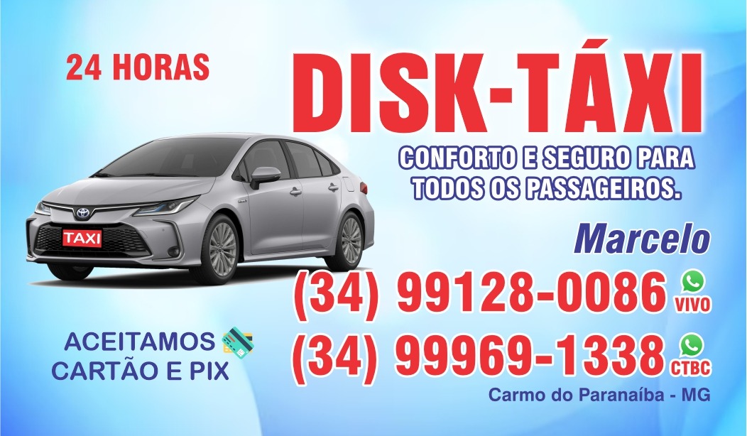 DISK TÁXI - TÁXI 24 HORAS EM CARMO DO PARANAÍBA